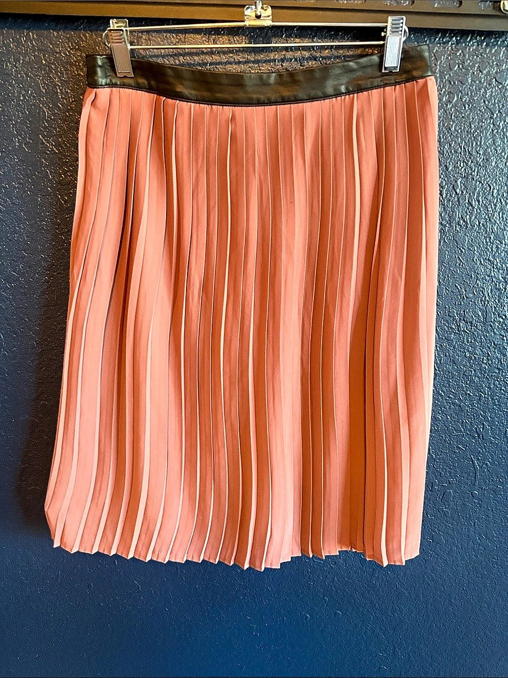 Mossimo Pleated Midi Skirt in Pink Size 6 Like New